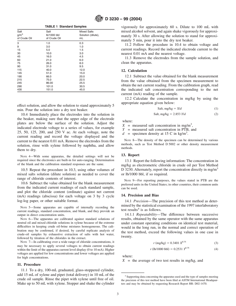 ASTM D3230-99(2004) - Standard Test Method for Salts in Crude Oil (Electrometric Method)