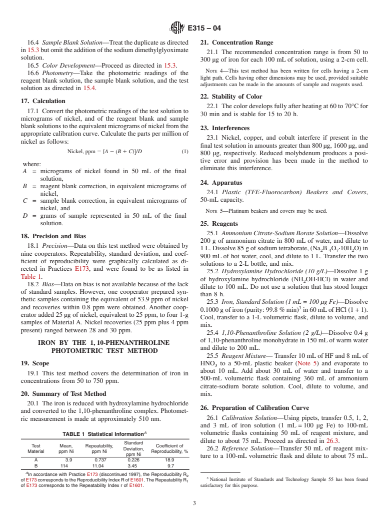 ASTM E315-04 - Standard Test Methods for Chemical Analysis of Molybdenum (Withdrawn 2010)