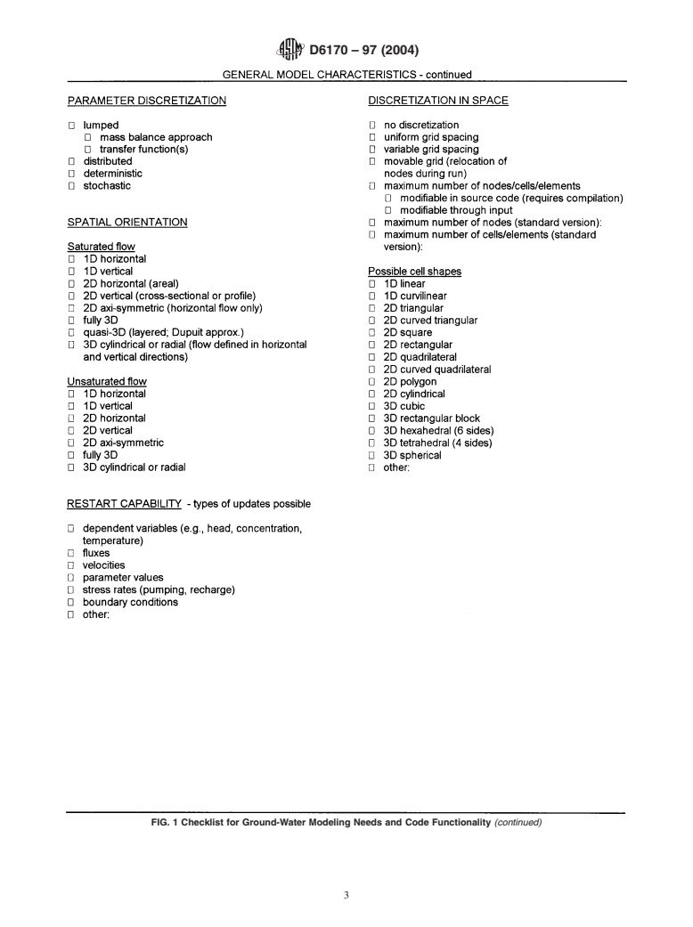 ASTM D6170-97(2004) - Standard Guide for Selecting a Ground-Water Modeling Code