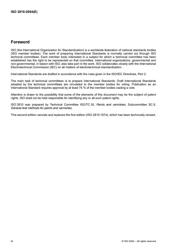 ISO 2810:2004 ISO 2810:2004 - Paints and varnishes -- Natural weathering of coatings -- Exposure and assessment - Page 4 preview