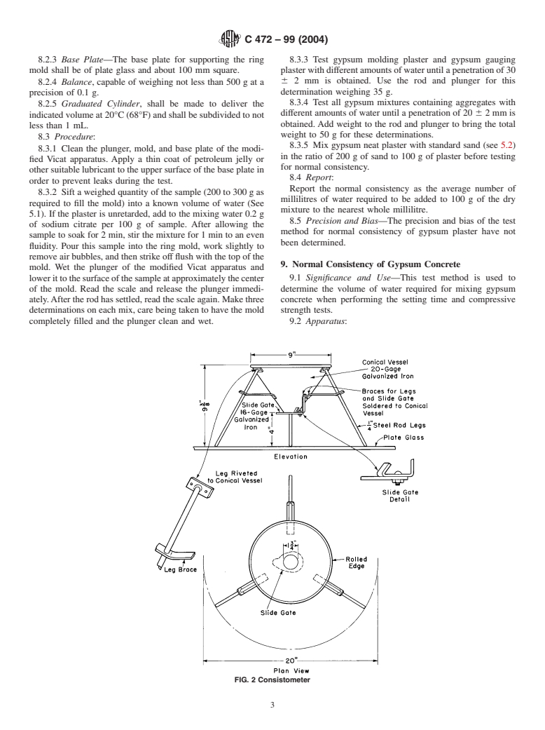 ASTM C472-99(2004) - Standard Test Methods for Physical Testing of Gypsum, Gypsum Plasters and Gypsum Concrete