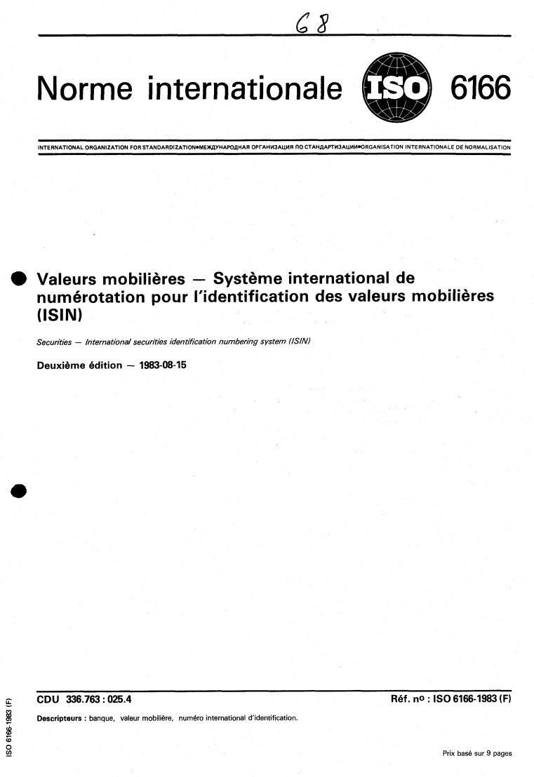 ISO 6166:1983 - Title missing - Legacy paper document
Released:1/1/1983