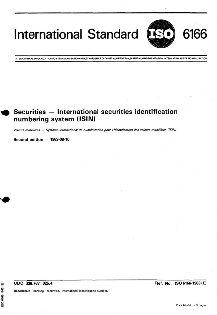 ISO 6166:1983 - Title missing - Legacy paper document
Released:1/1/1983