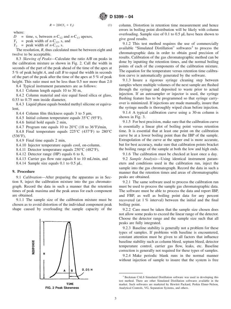 Astm D5399-04 - Standard Test Method For Boiling Point Distribution Of 