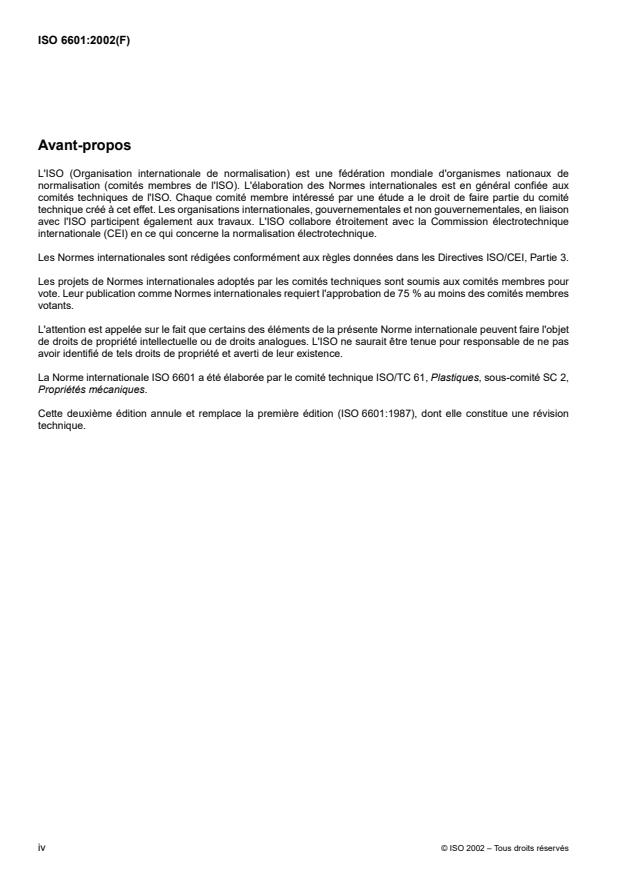 ISO 6601:2002 ISO 6601:2002 - Plastiques -- Frottement et usure par glissement -- Identification des parametres d'essai - Page 4 preview