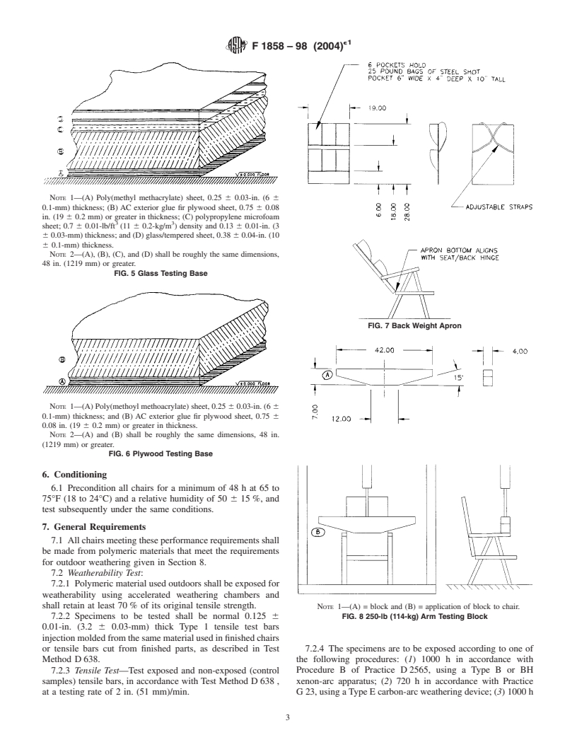 ASTM F1858-98(2004)e1 - Standard Performance Requirements for Multipositional Plastic Chairs with Adjustable Backs or Reclining Mechanisms for Outdoor Use