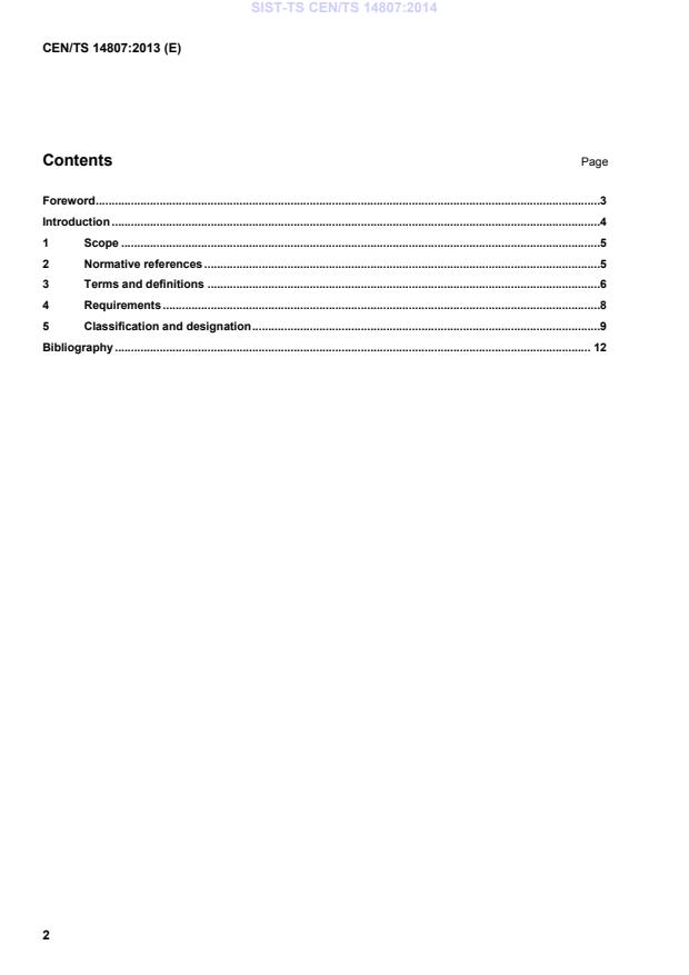 CEN/TS 14807:2013 TS CEN/TS 14807:2014 - Page 4 preview