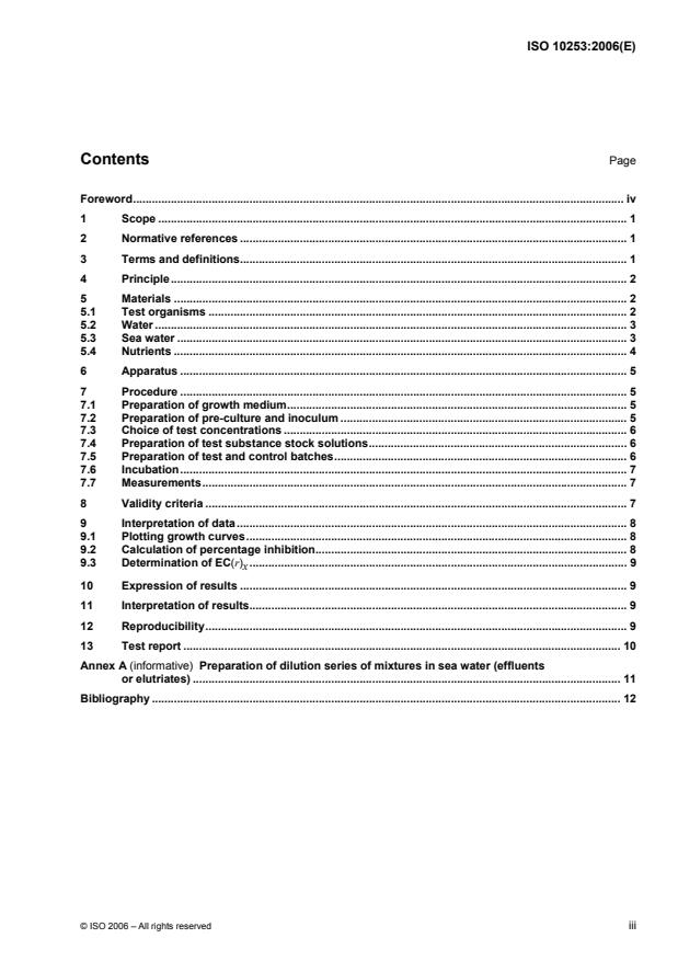 ISO 10253:2006 - Water quality -- Marine algal growth inhibition test with Skeletonema costatum and Phaeodactylum tricornutum