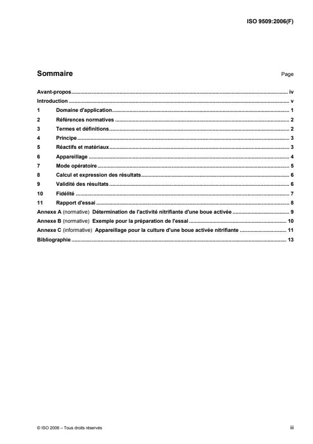 ISO 9509:2006 - Qualité de l'eau -- Essai de toxicité pour l'évaluation de l'inhibition de la nitrification des micro-organismes des boues activées