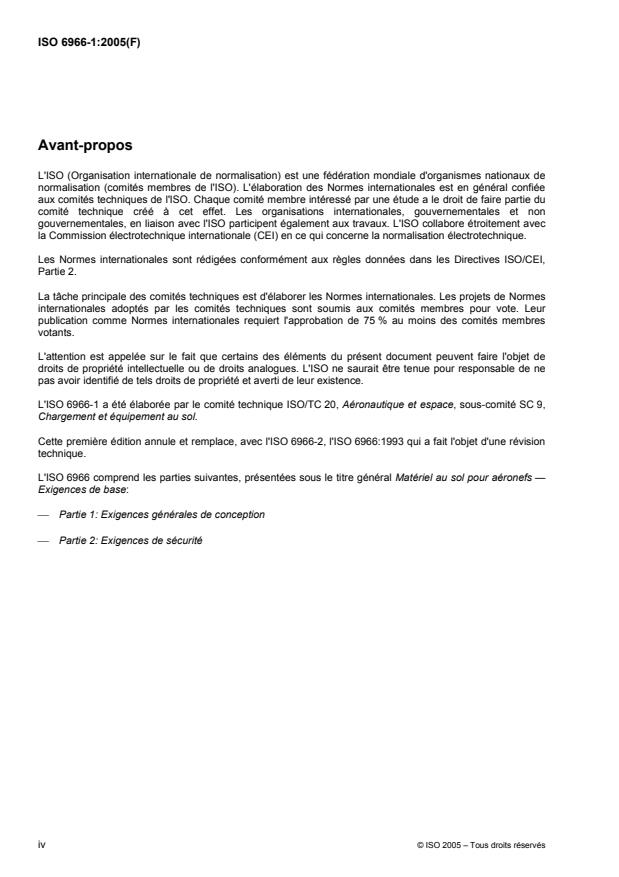 ISO 6966-1:2005 ISO 6966-1:2005 - Matériel au sol pour aéronefs -- Exigences de base - Page 4 preview