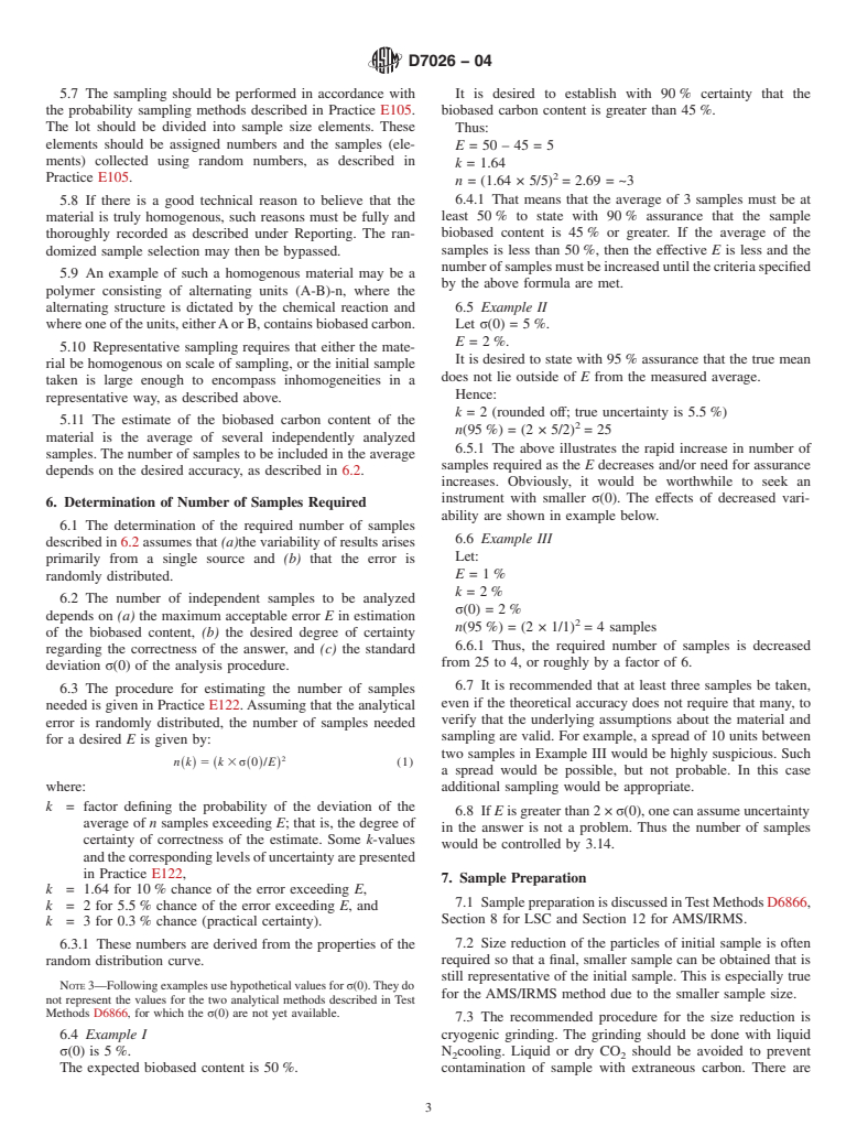 ASTM D7026-04 - Standard Guide for Sampling and Reporting of Results for Determination of Biobased Content of Materials via Carbon Isotope Analysis (Withdrawn 2013)