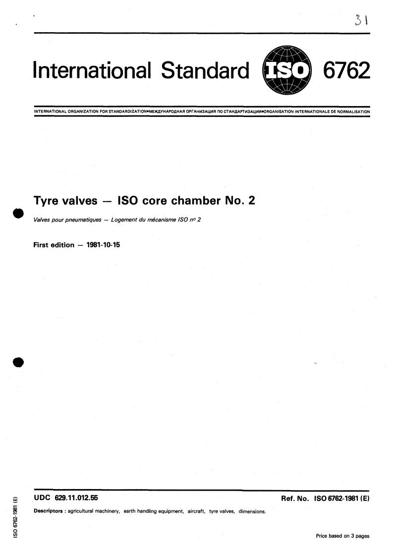 ISO 6762:1981 - Title missing - Legacy paper document
Released:1/1/1981