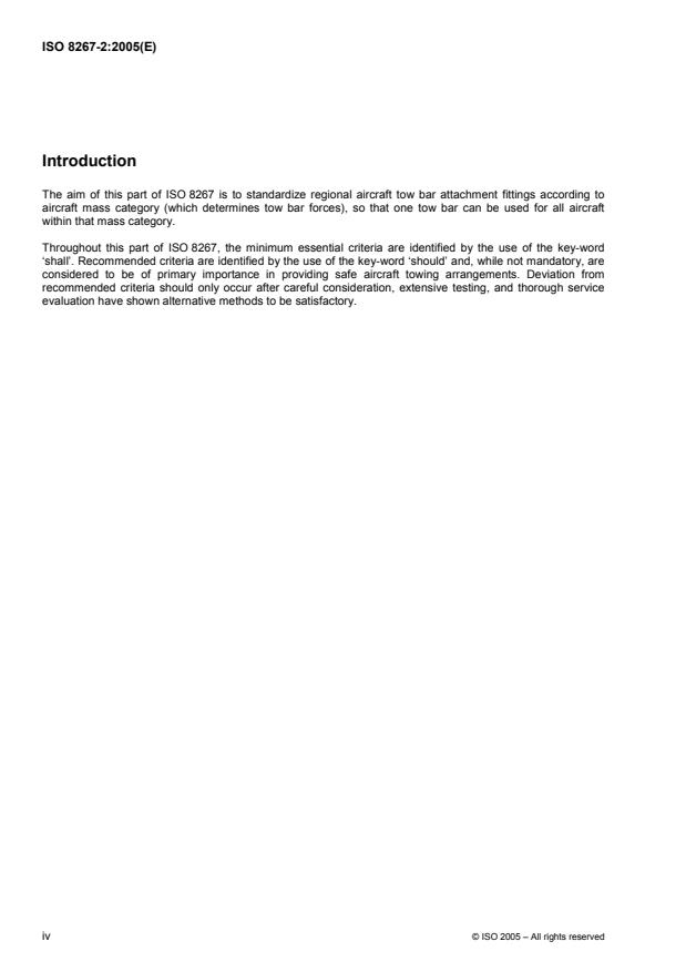 ISO 8267-2:2005 ISO 8267-2:2005 - Aircraft -- Tow bar attachment fittings interface requirements - Page 4 preview