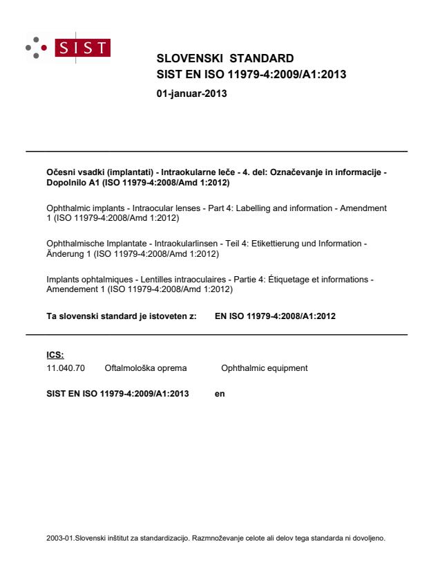 EN ISO 11979-4:2009/A1:2013