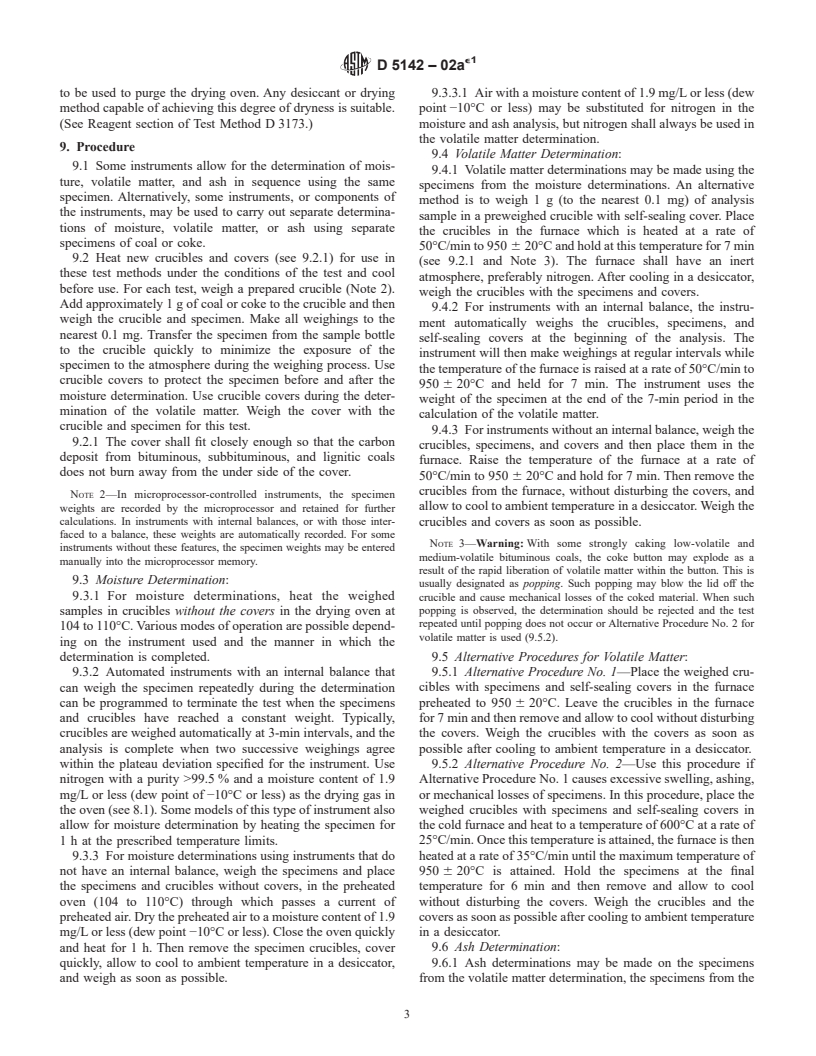 ASTM D5142-02ae1 - Standard Test Methods for Proximate Analysis of the Analysis Sample of Coal and Coke by Instrumental Procedures