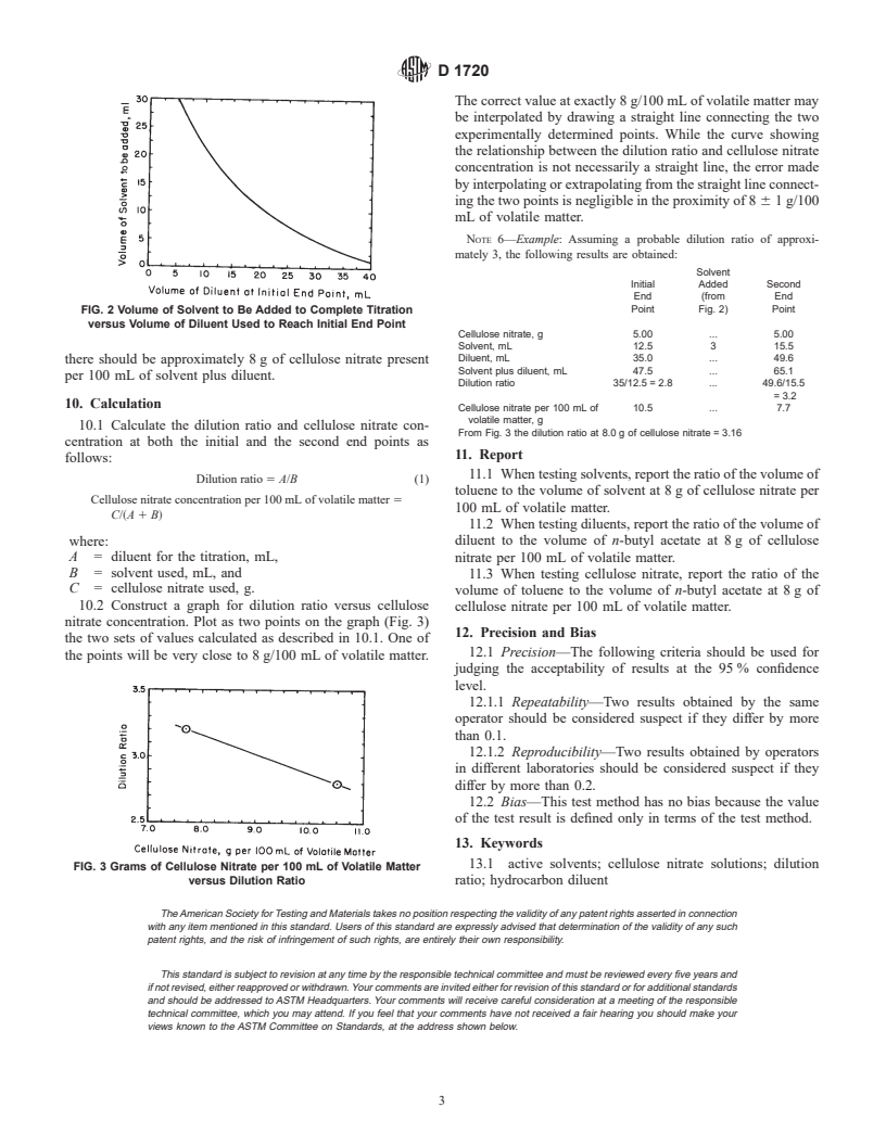 ASTM D1720-96(2000) - Standard Test Method for Dilution Ratio of Active Solvents in Cellulose Nitrate Solutions