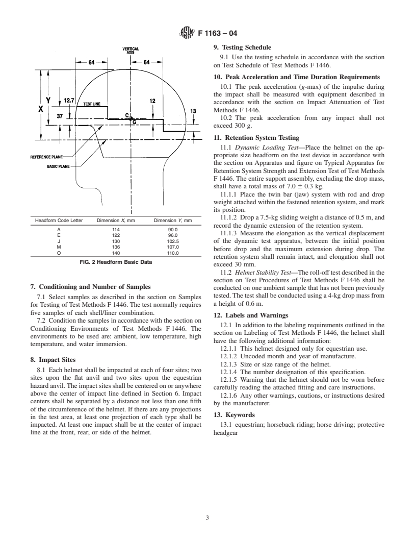 ASTM F1163-04 - Standard Specification for Protective Headgear Used in Horse Sports and Horseback Riding