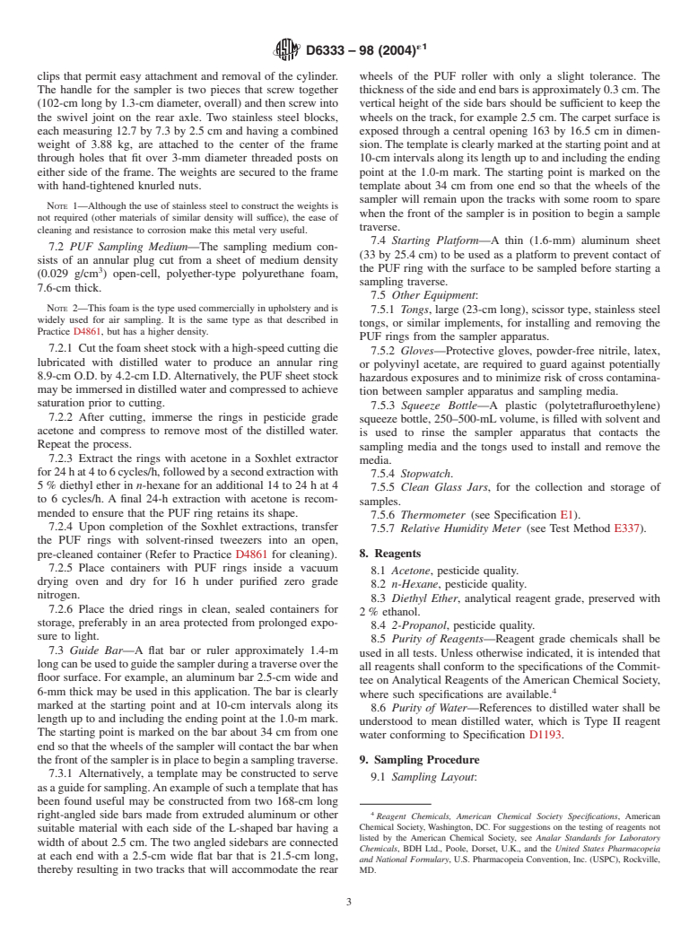 ASTM D6333-98(2004)e1 - Standard Practice for Collection of Dislodgeable Pesticide Residues from Floors