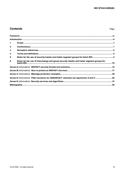 ISO 9735-5:2002 - Electronic data interchange for administration, commerce and transport (EDIFACT) — Application level syntax rules (Syntax version number: 4, Syntax release number: 1) — Part 5: Security rules for batch EDI (authenticity, integrity and non-repudiation of origin)
Released:7/4/2002 - Page 3 preview