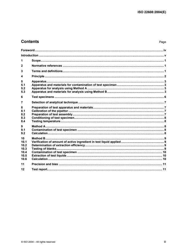 ISO 22608:2004 - Protective clothing -- Protection against liquid chemicals -- Measurement of repellency, retention, and penetration of liquid pesticide formulations through protective clothing materials