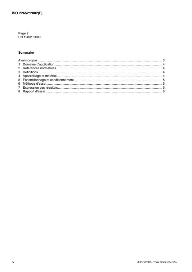 ISO 22652:2002 ISO 22652:2002 - Chaussures -- Méthodes d'essai applicables aux premieres de montage, doublures et premieres de propreté -- Résistance a la transpiration - Page 4 preview