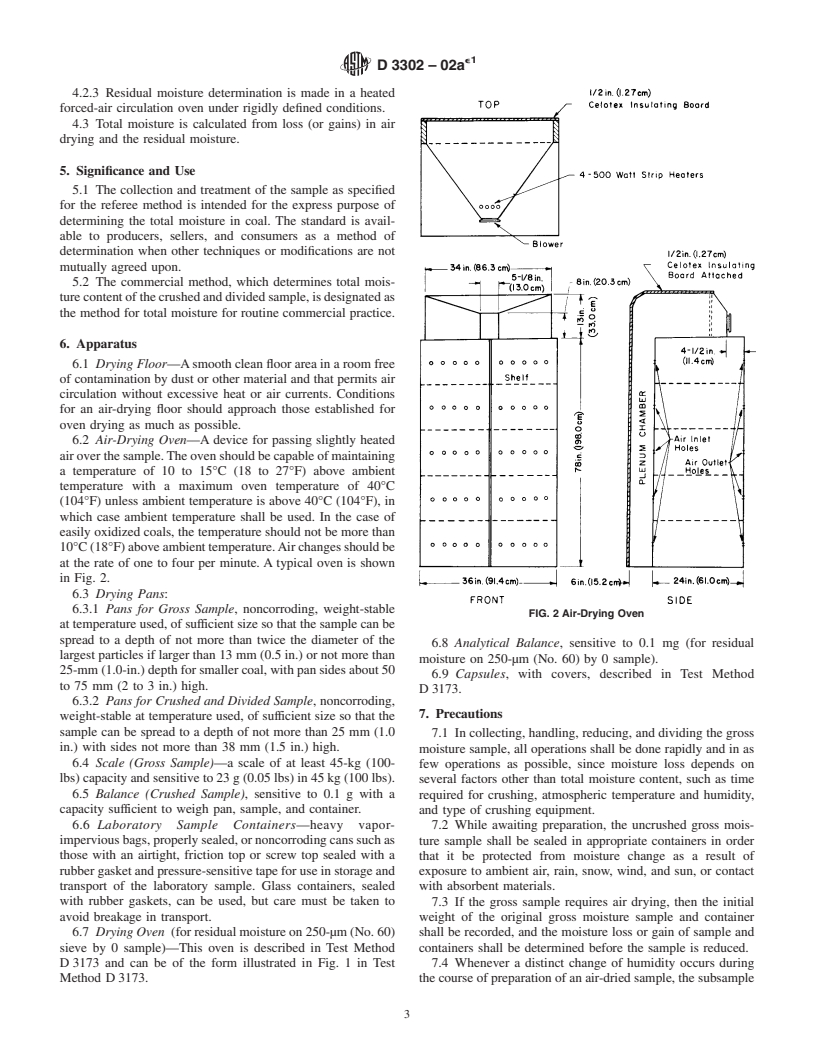 ASTM D3302-02ae1 - Standard Test Method for Total Moisture in Coal