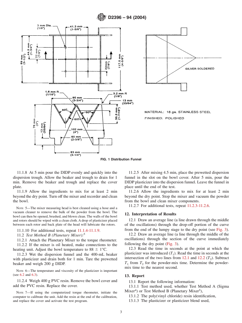 ASTM D2396-94(2004) - Standard Test Methods for Powder-Mix Time of Poly(Vinyl Chloride) (PVC) Resins Using a Torque Rheometer