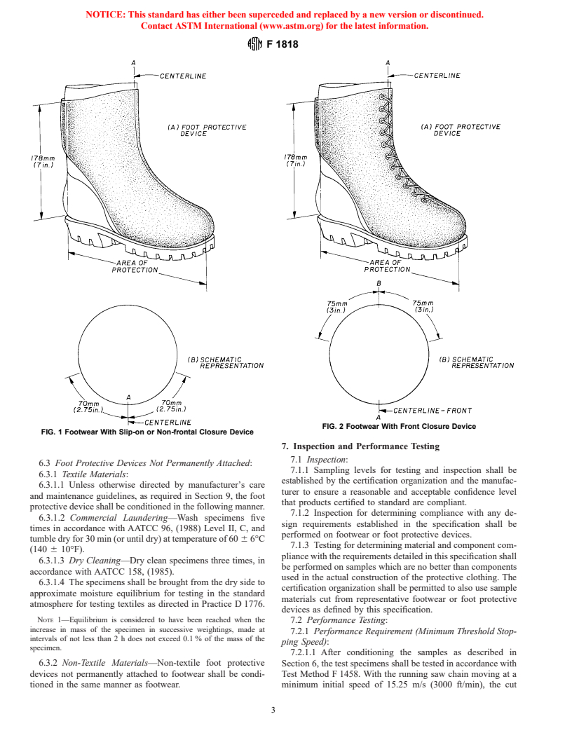 ASTM F1818-97 - Standard Specification for Foot Protection for Chain Saw Users