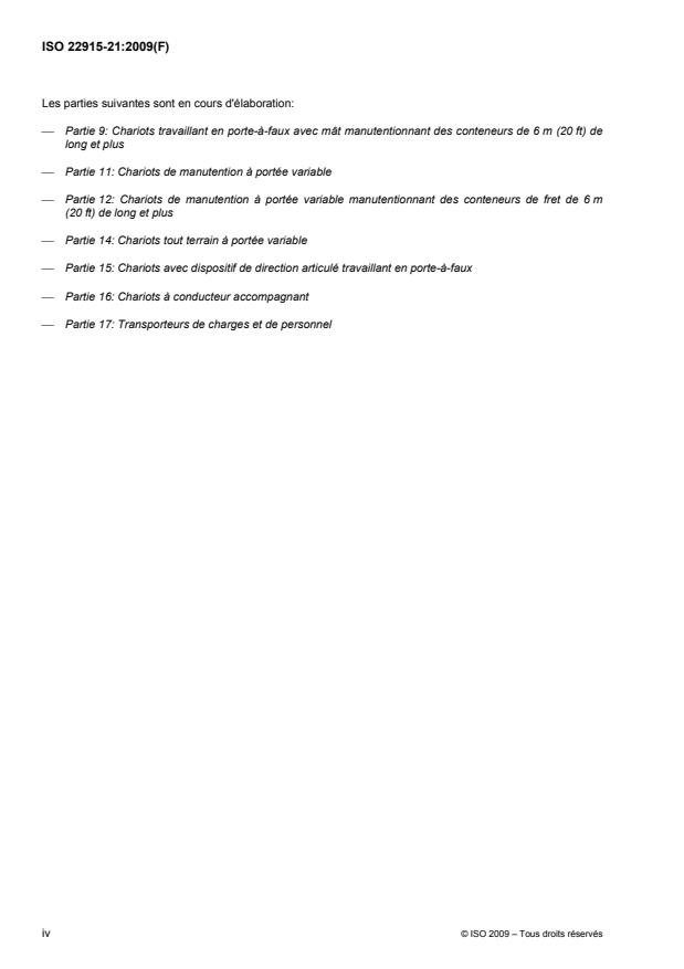 ISO 22915-21:2009 ISO 22915-21:2009 - Chariots de manutention -- Vérification de la stabilité - Page 4 preview