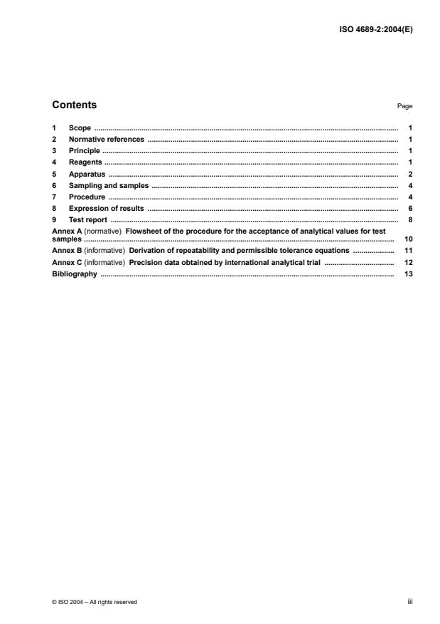 ISO 4689-2:2004 - Iron ores -- Determination of sulfur content