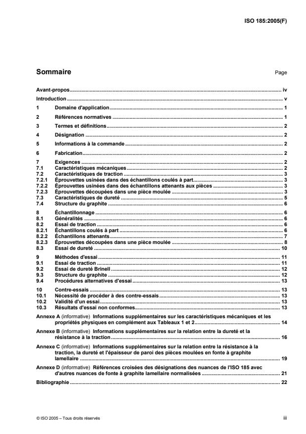 ISO 185:2005 - Fontes a graphite lamellaire -- Classification
