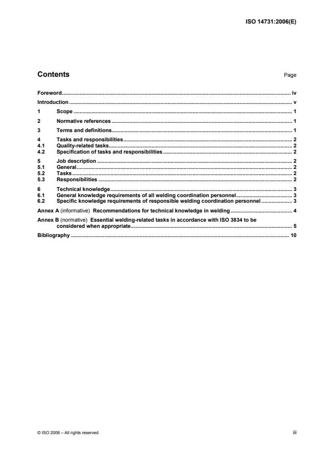 ISO 14731:2006 - Welding coordination -- Tasks and responsibilities
