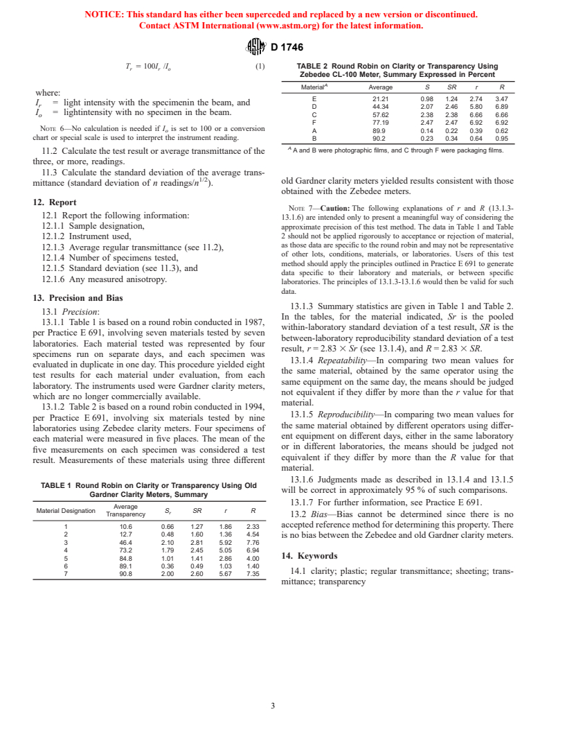 ASTM D1746-97 - Standard Test Method for Transparency of Plastic Sheeting