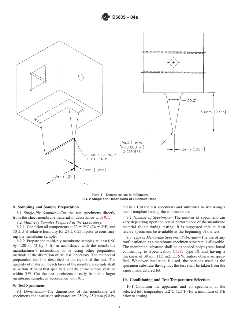 ASTM D5635-04a - Standard Test Method for Dynamic Puncture Resistance of Roofing Membrane Specimens