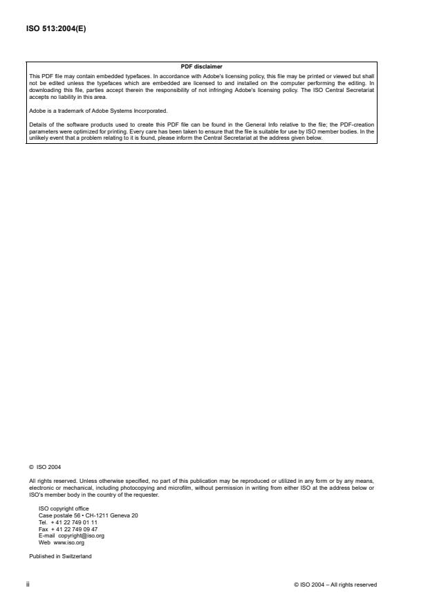 ISO 513:2004 ISO 513:2004 - Classification and application of hard cutting materials for metal removal with defined cutting edges -- Designation of the main groups and groups of application - Page 2 preview