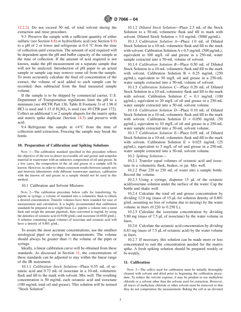 ASTM D7066-04 - Standard Test Method for dimer/trimer of chlorotrifluoroethylene (S-316) Recoverable Oil and Grease and Nonpolar Material by Infrared Determination