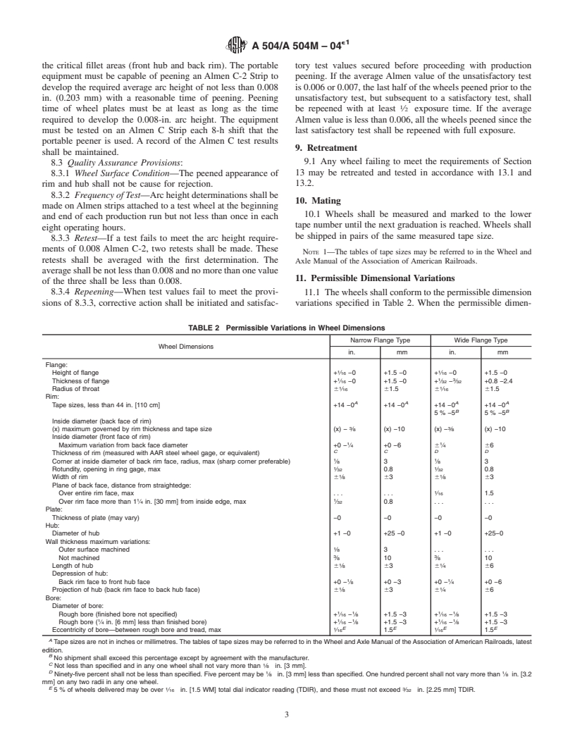 ASTM A504/A504M-04e1 - Standard Specification for Wrought Carbon Steel Wheels