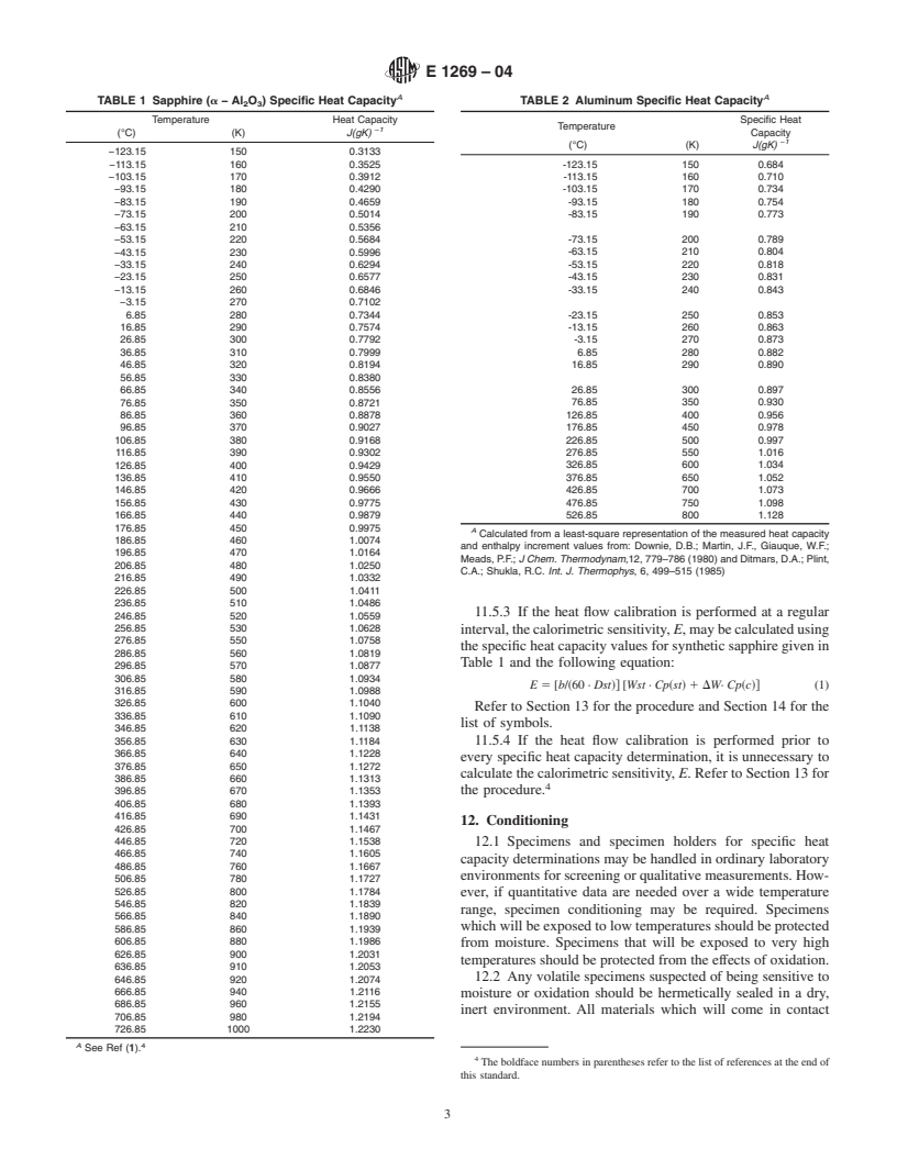 ASTM E1269-04 - Standard Test Method for Determining Specific Heat Capacity by Differential Scanning Calorimetry