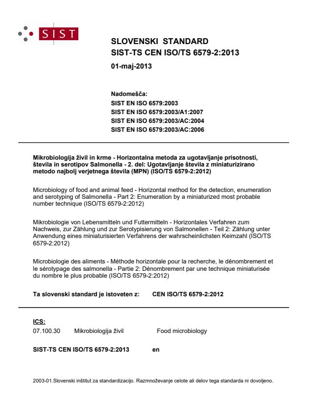 TS CEN ISO/TS 6579-2:2013