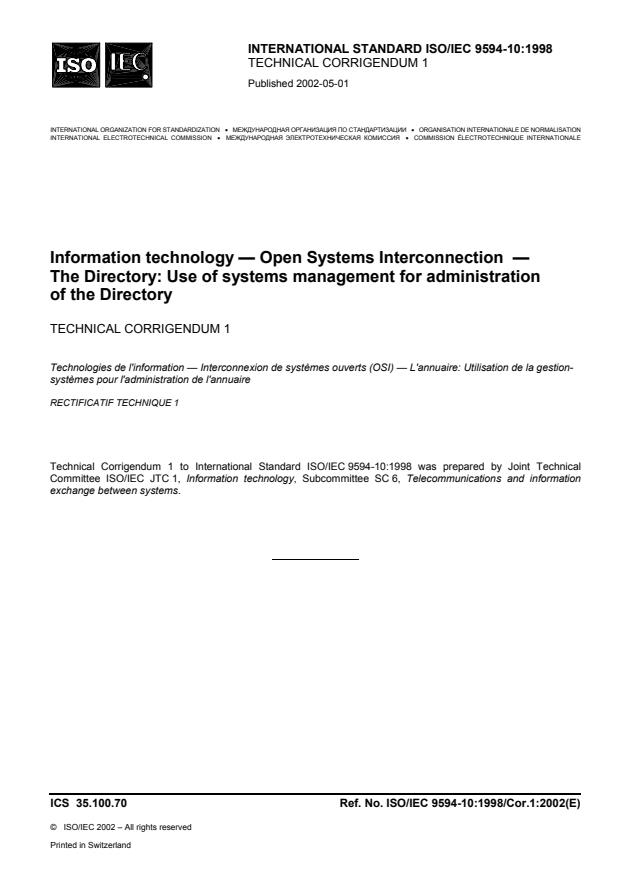ISO/IEC 9594-10:1998/Cor 1:2002