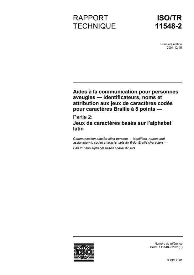 Iso Tr 2 01 Communication Aids For Blind Persons Identifiers Names And Assignation To