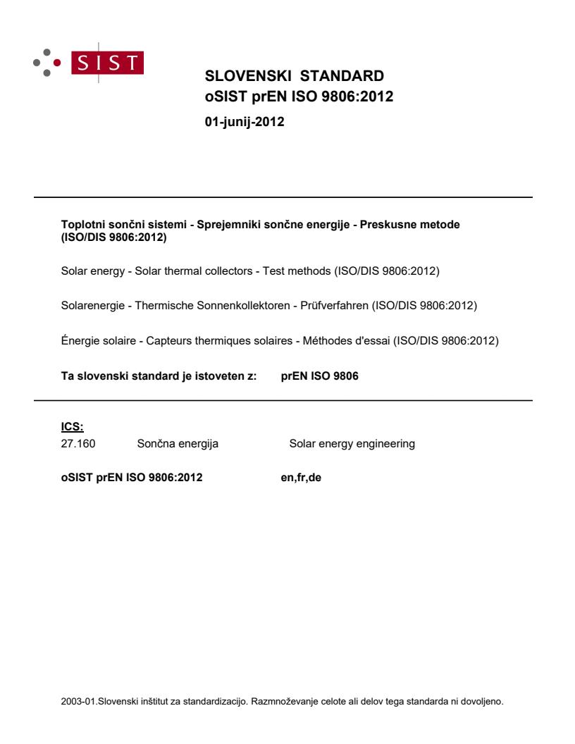 prEN ISO 9806:2012 - BARVE