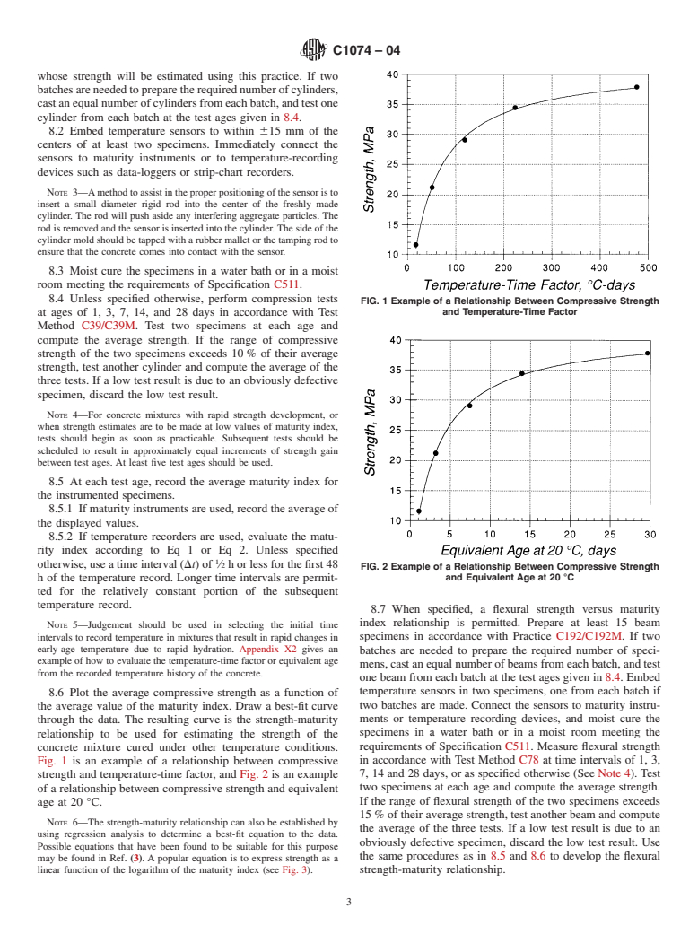 ASTM C1074-04 - Standard Practice for Estimating Concrete Strength by the Maturity Method