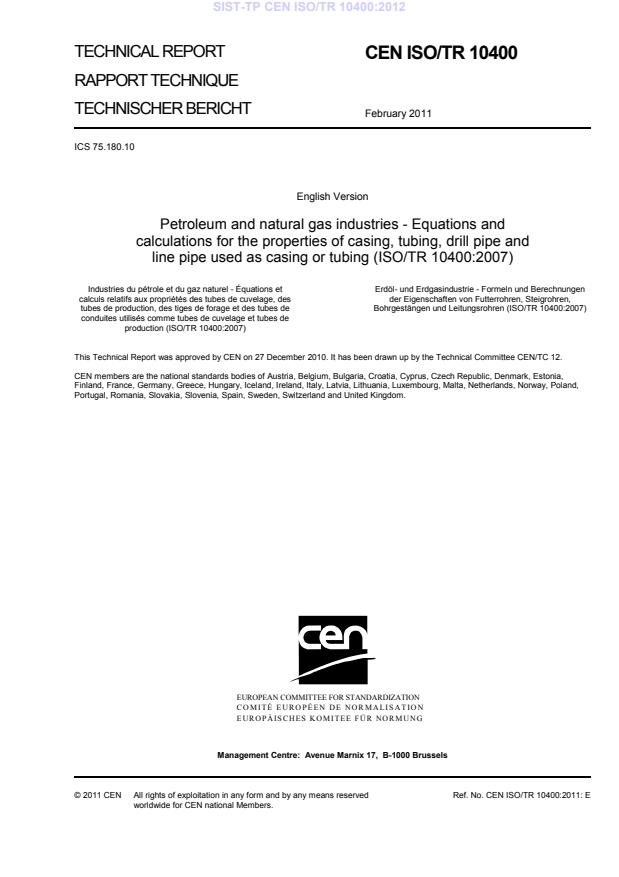 TP CEN ISO/TR 10400:2012