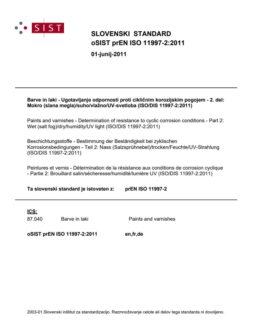 prEN ISO 11997-2:2011