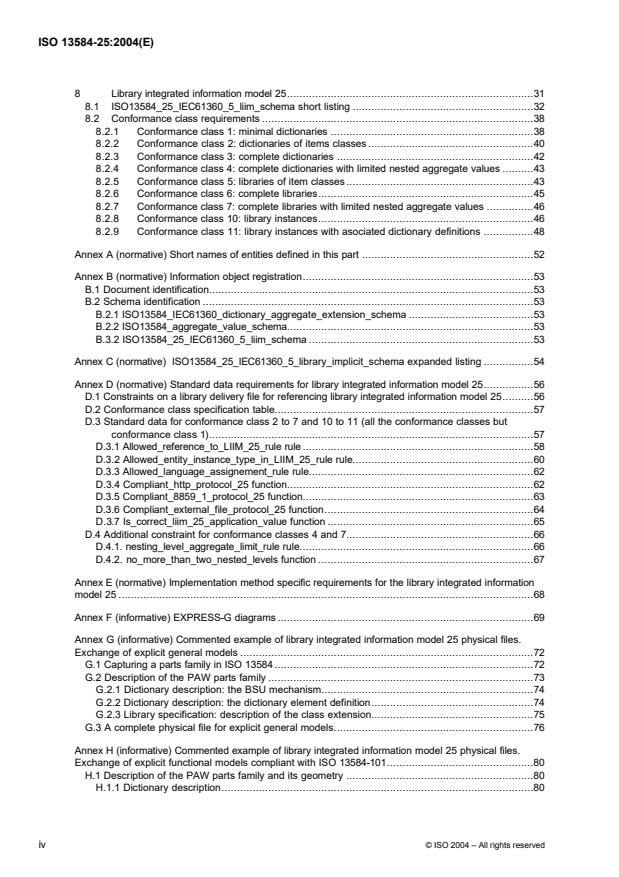 ISO 13584-25:2004 ISO 13584-25:2004 - Industrial automation systems and integration -- Parts library - Page 4 preview