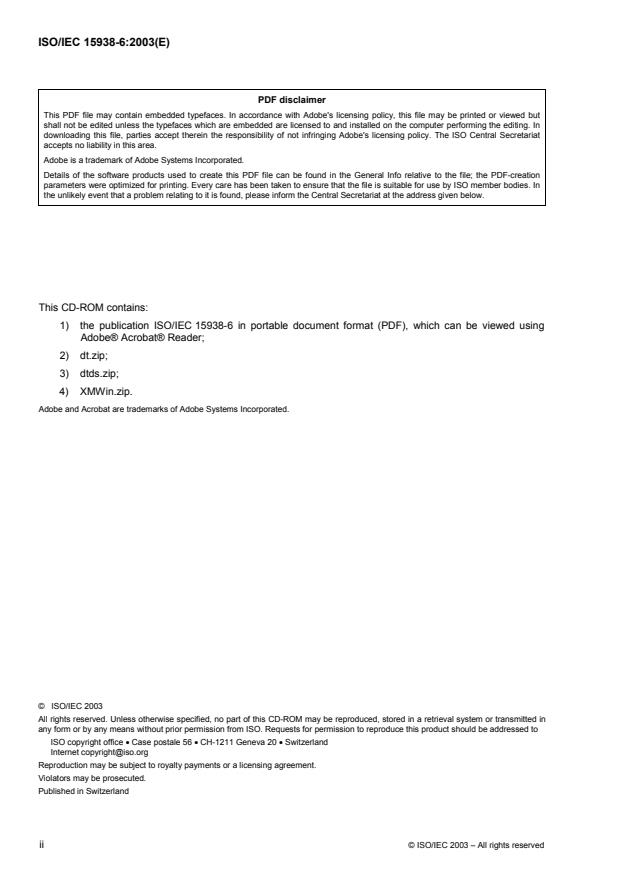 ISO/IEC 15938-6:2003 ISO/IEC 15938-6:2003 - Information technology -- Multimedia content description interface - Page 2 preview