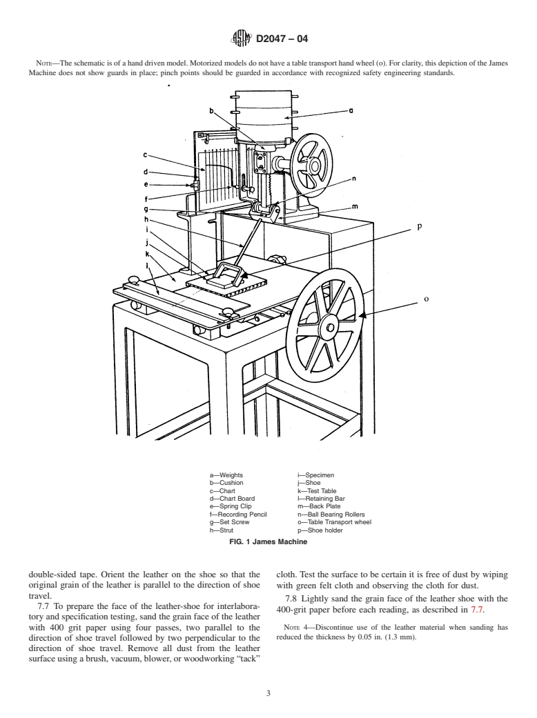 ASTM D2047-04 - Standard Test Method for Static Coefficient of Friction of Polish-Coated Flooring Surfaces as Measured by the James Machine