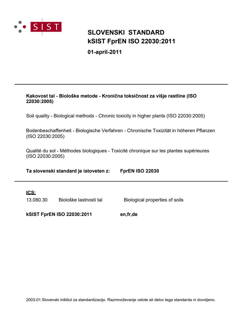 k FprEN ISO 22030:2011 - BARVE