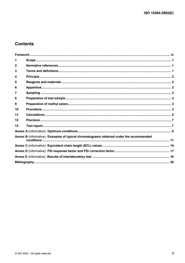 ISO 15304:2002 - Animal and vegetable fats and oils -- Determination of the content of trans fatty acid isomers of vegetable fats and oils -- Gas chromatographic method